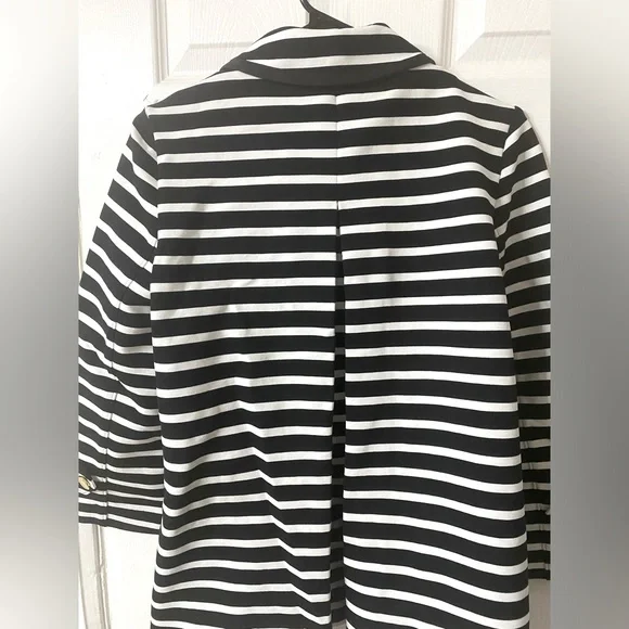 Kate Spade Broome Street Striped Size 2 Gold Button Blazer/Jacket Front Pockets - Picture 9 of 13